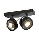 SLV Kalu Spot Aluminium Schwarz | Geeignet für 2x GU10 (AR111) 