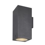 SLV Enola Up/Down Wandleuchte Aluminium Grau Quadrat 55W 6000lm - 930-940 CCT | Außenbeleuchtung - IP65 - Höchste Farbwiedergabe