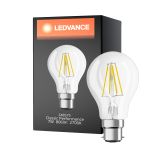 Ledvance Classic Performance LED Glühbirne B22d Birne Fadenlampe Klar 7W 806lm - 827 Extra Warmweiß | Dimmbar - Ersatz für 60W