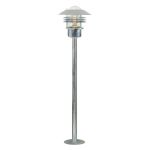 Nordlux Vejers Sockellampe Verzinkter Stahl und Glas Grau | IP54 - Geeignet für E27
