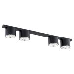 Emibig Deckenleuchte Nano Stahl Schwarz | Geeignet für 4x GU10 (AR111) - Max 12W