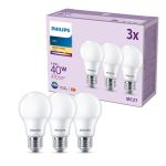 Mehrfachpackung 3x Philips Glühbirne LED E27 Birne Matt 5W 470lm - 827 Extra Warmweiß