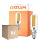 Mehrfachpackung 6x Osram LED Special E14 Tubular Glühbirne T26 Fadenlampe Klar 6.5W 730lm - 827 Extra Warmweiß | Dimmbar - Ersatz Für 55W