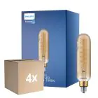 Mehrfachpackung 4x Philips Classic LED E27 Tubular Fadenlampe Gold 7W 470lm - 820 Extra Warmweiß | Ersatz für 40W