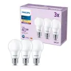 Mehrfachpackung 3x Philips Glühbirne LED E27 Birne Matt 5W 470lm - 827 Extra Warmweiß