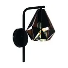 Eglo Wandleuchte Carlton 4 Stahl Schwarz Bernstein | IP20 - Geeignet für 1x E27 